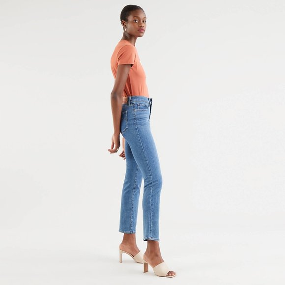 Levi's 314 Shaping Straight Jeans High Rise Waisted Slim Long Denim Jeans - 26 - Picture 2 of 13